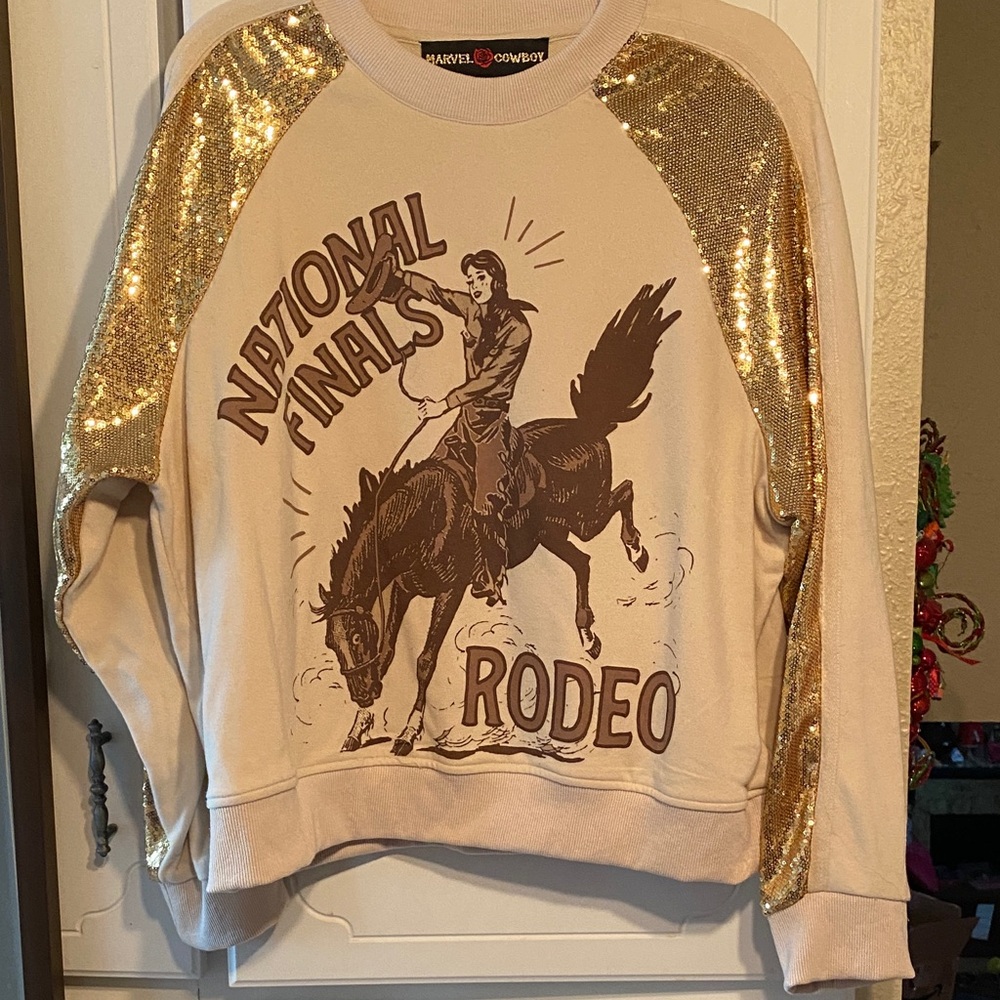 National Finals Rodeo Gold Sequin Sweatshirt